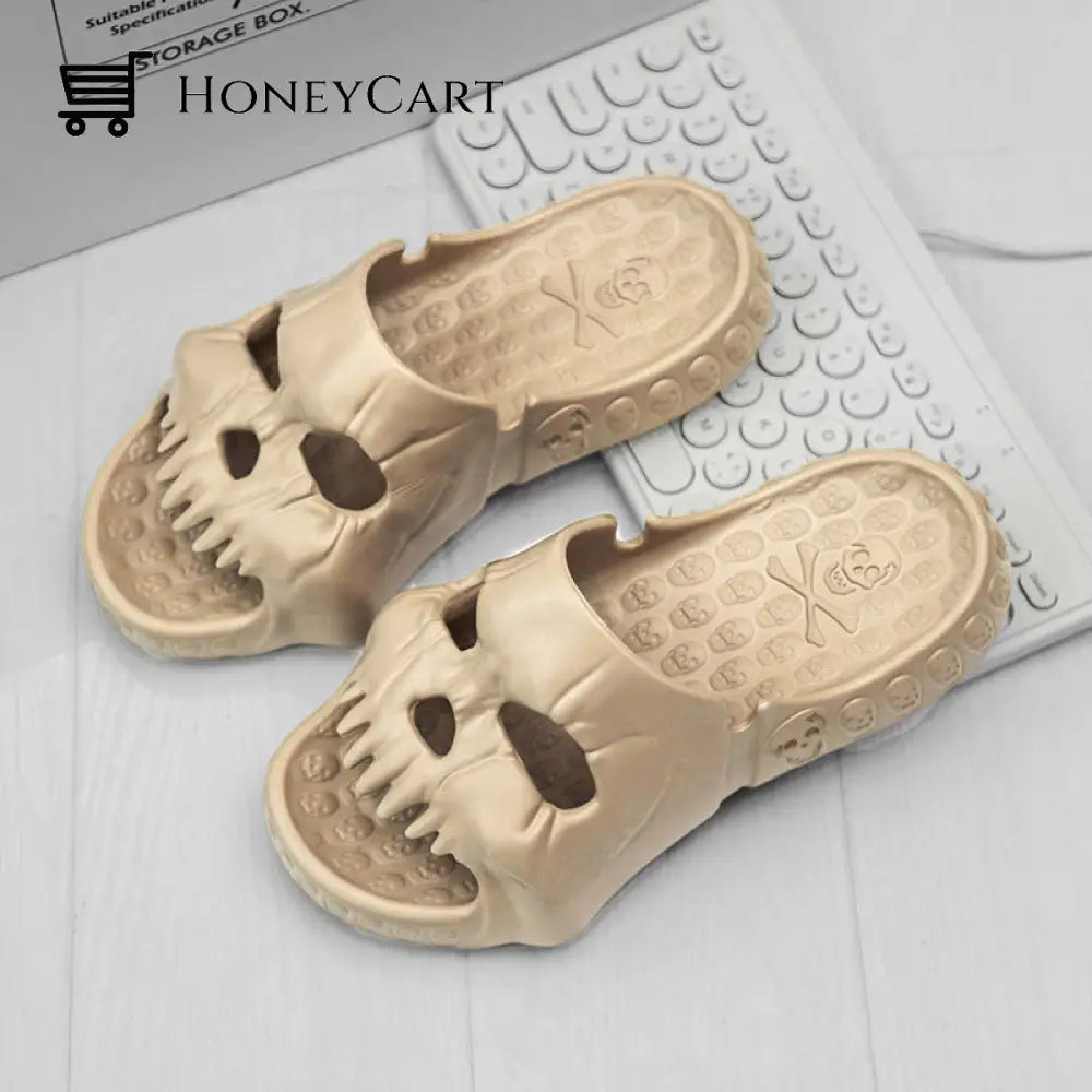 Skull Design Single Band Slippers