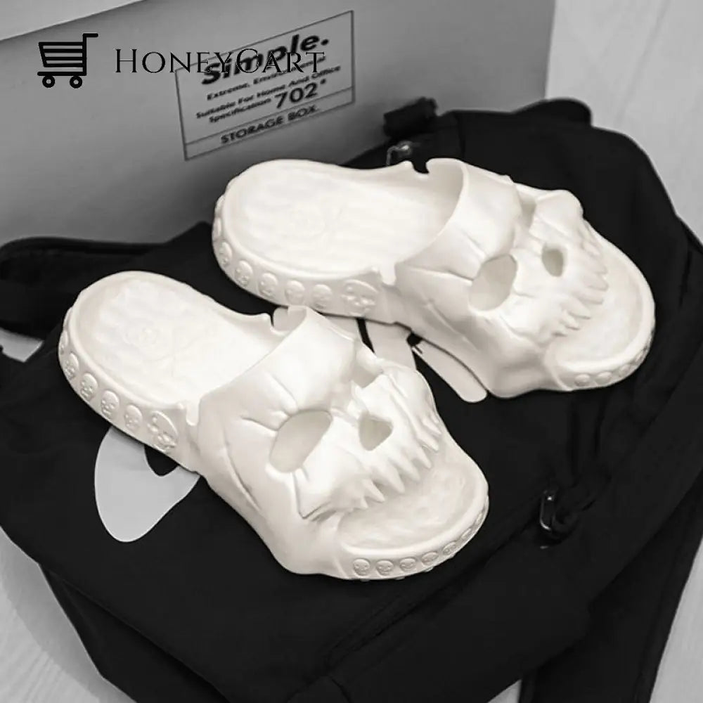 Skull Design Single Band Slippers