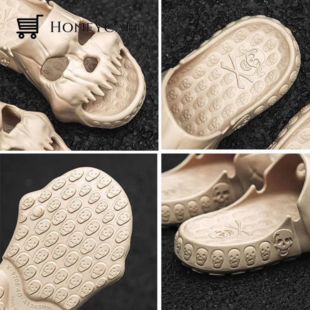 Skull Design Single Band Slippers