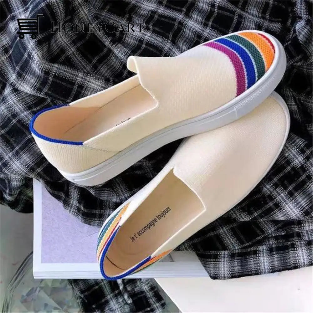 Slip-On Canvas Shoes For Women With Bunions Colored Lines / 4