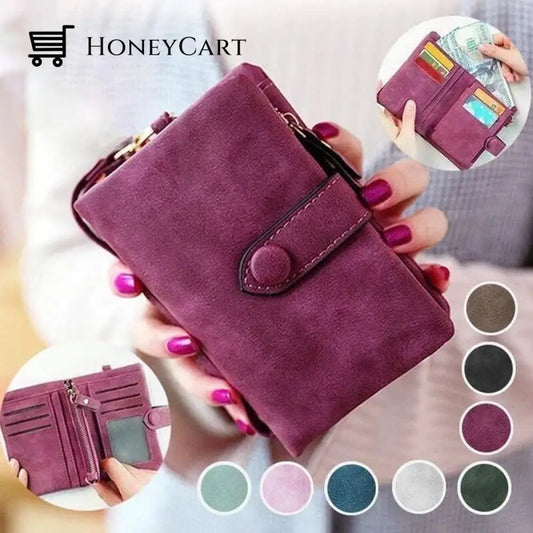 Small Trifold Leather Wallet For Women