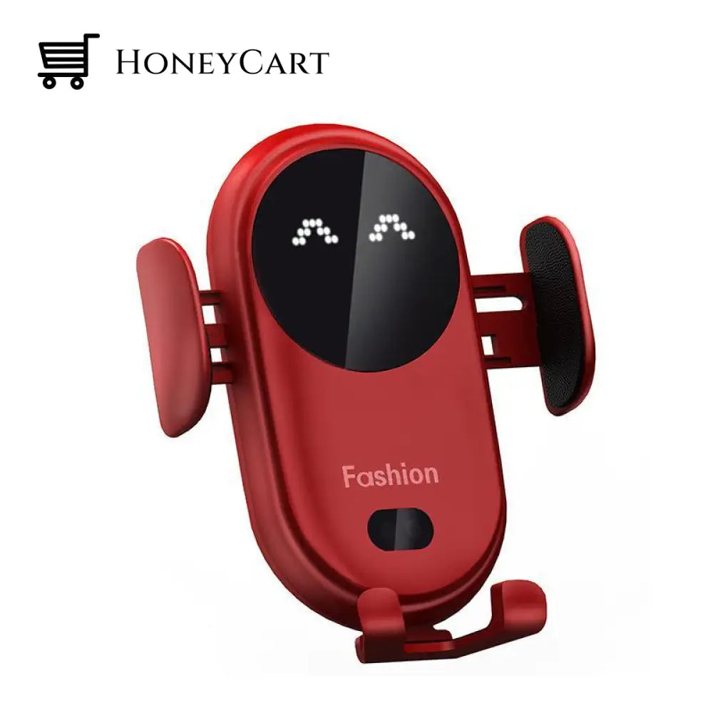 Smart Car Wireless Charger Phone Holder Red