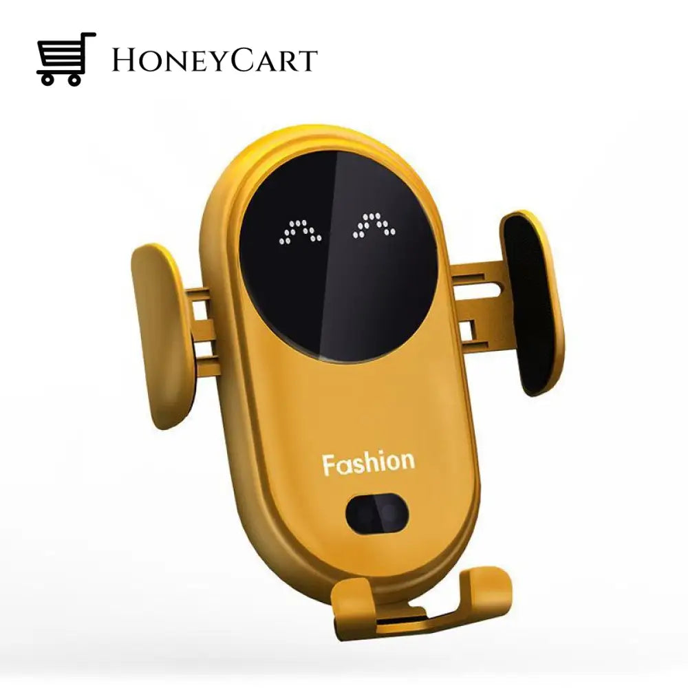 Smart Car Wireless Charger Phone Holder Yellow