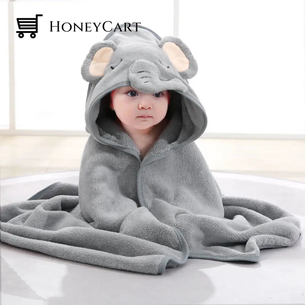 Snuggly Baby Hooded Bath Towel Grey