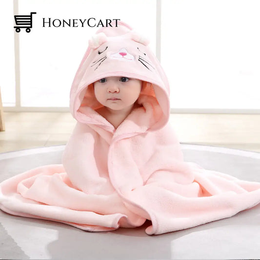 Snuggly Baby Hooded Bath Towel Pink