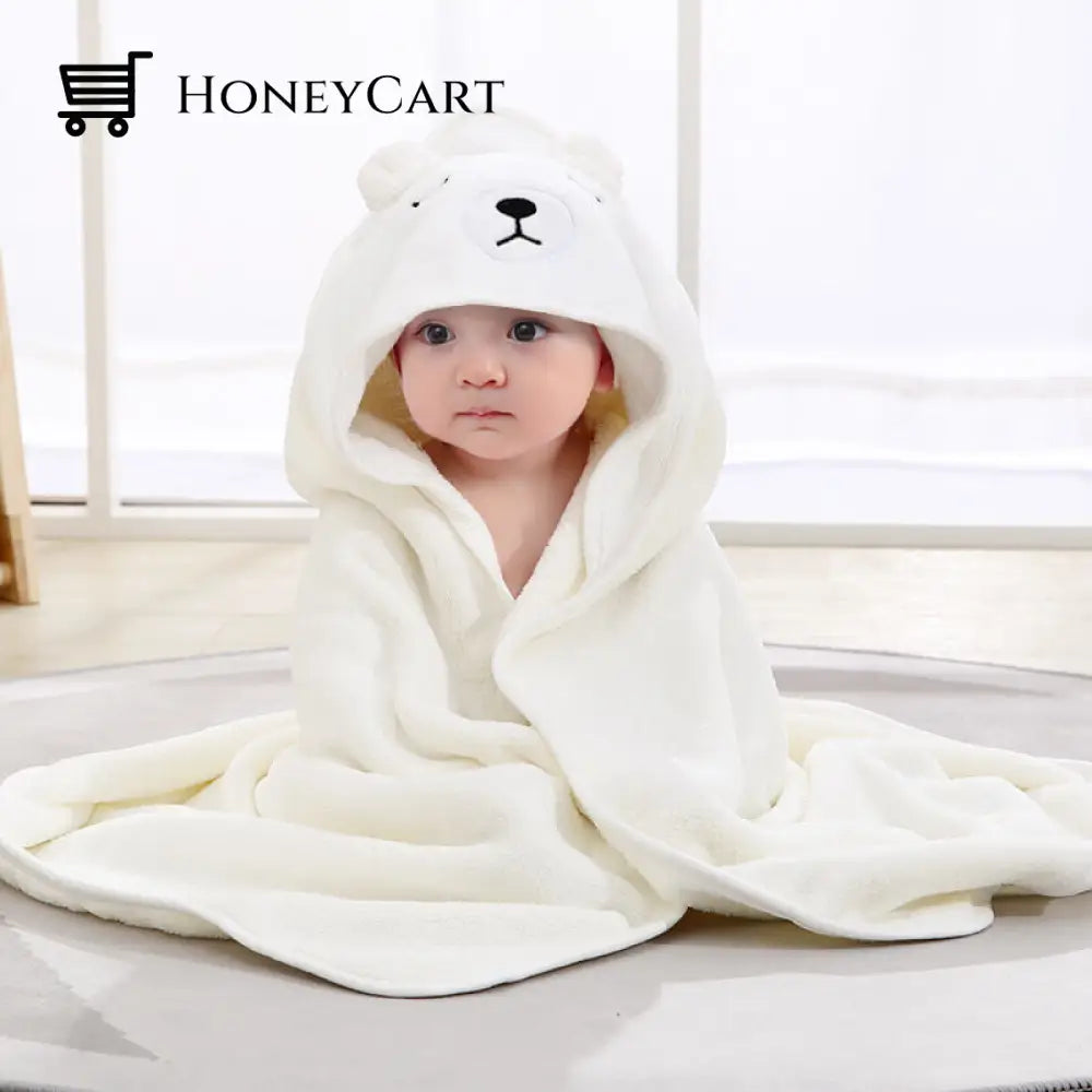 Snuggly Baby Hooded Bath Towel White