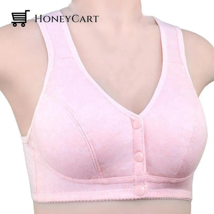 Soft Cotton Front Button Brallete For Casual Wear Pink / 34B/C 31201