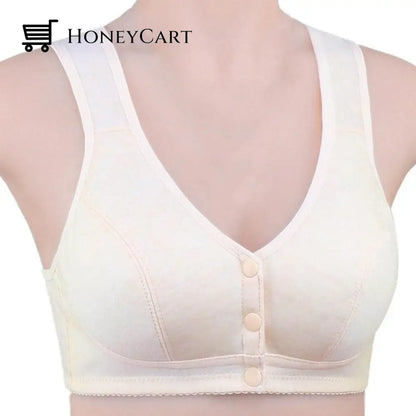 Soft Cotton Front Button Brallete For Casual Wear White / 34B/C 31201