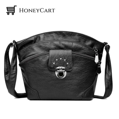 Soft Womens Shoulder Messenger Bag Black