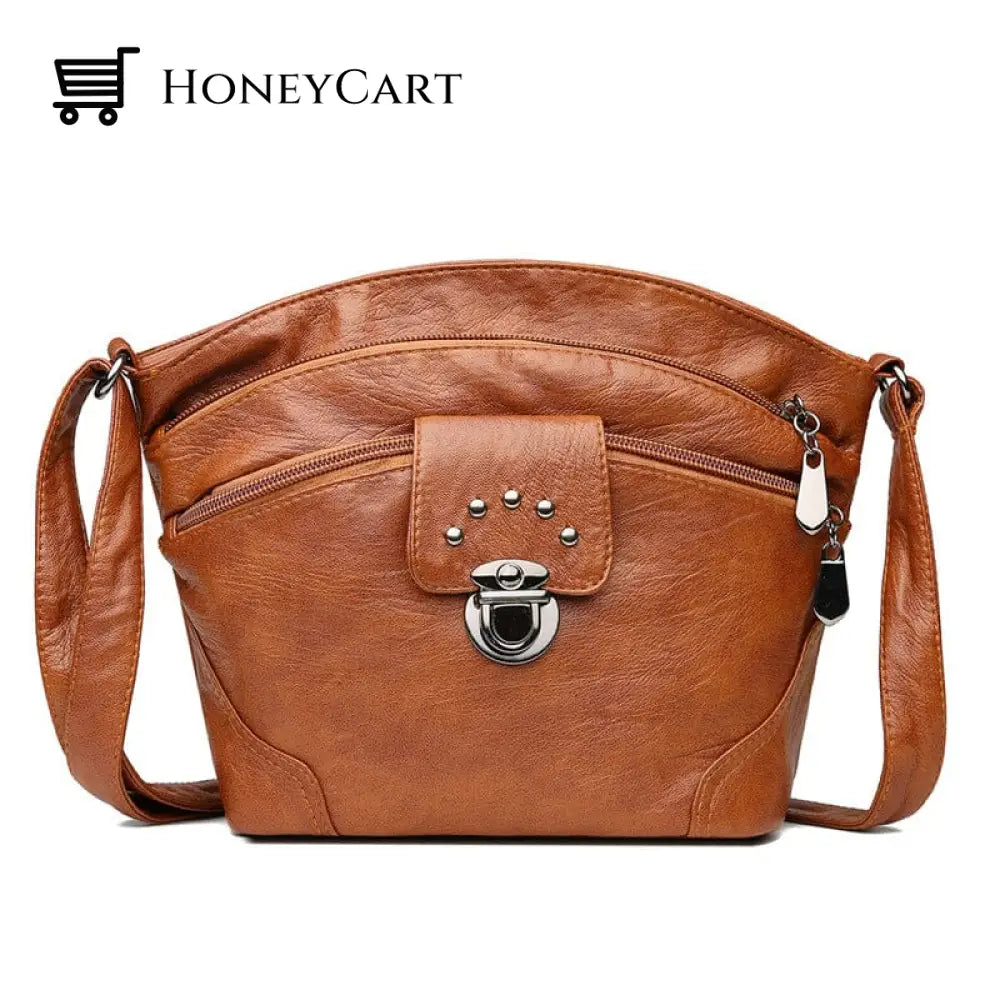 Soft Womens Shoulder Messenger Bag Brown