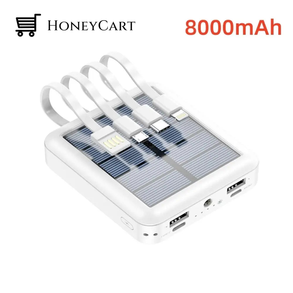 Solar Power Bank 8000Mah White