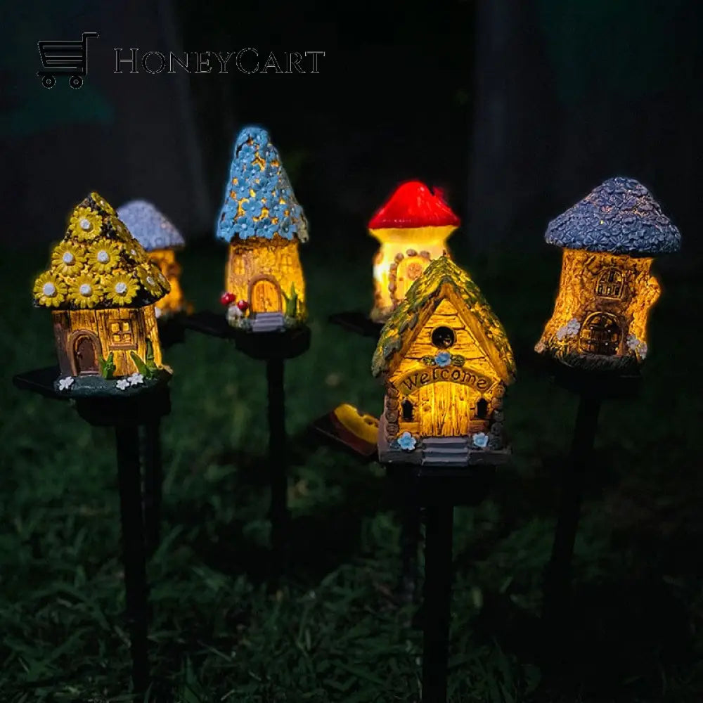 Solar Resin House Floor Lamp