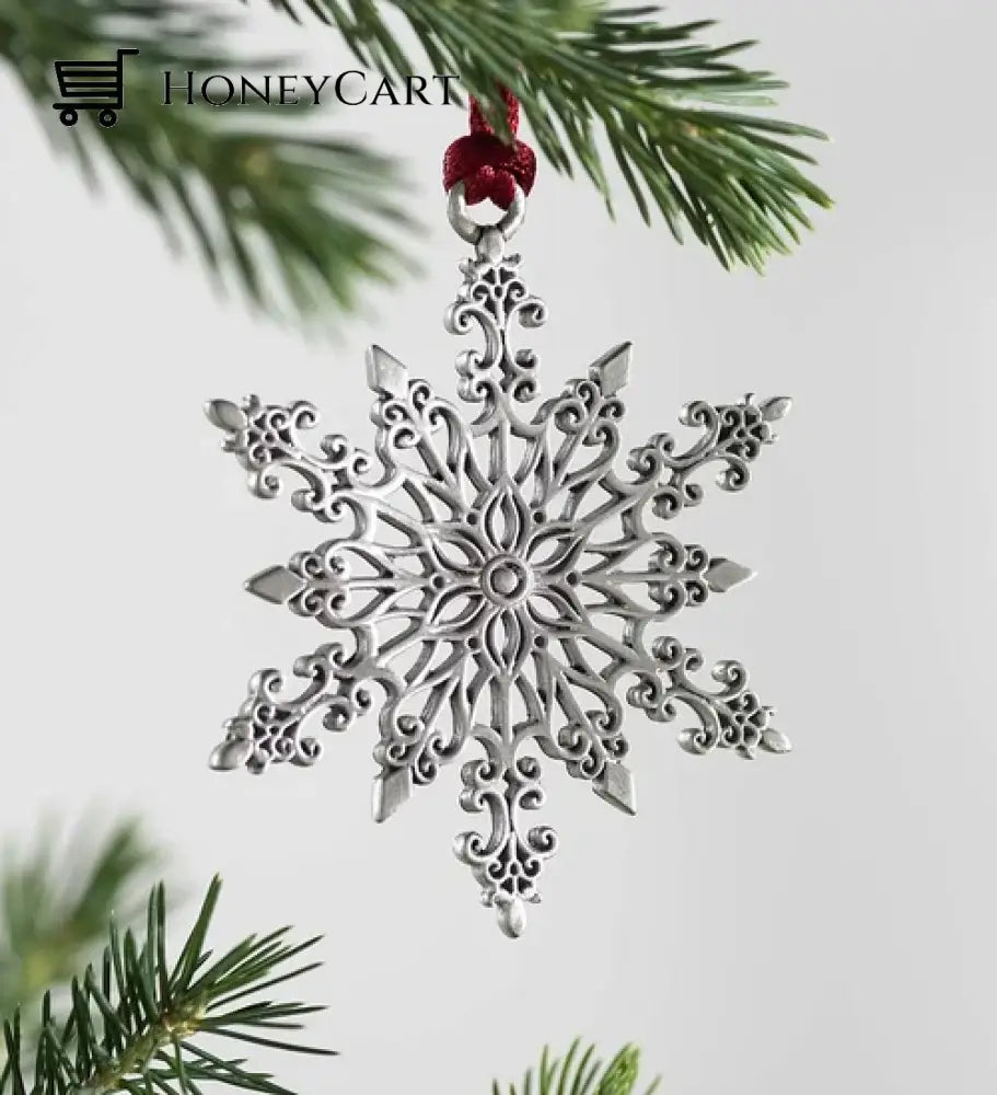 Solid Pewter Christmas Tree Ornament Snowflake Tool