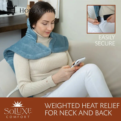Soluxe Electric Weighted Neck And Back Heating Pad Wellness