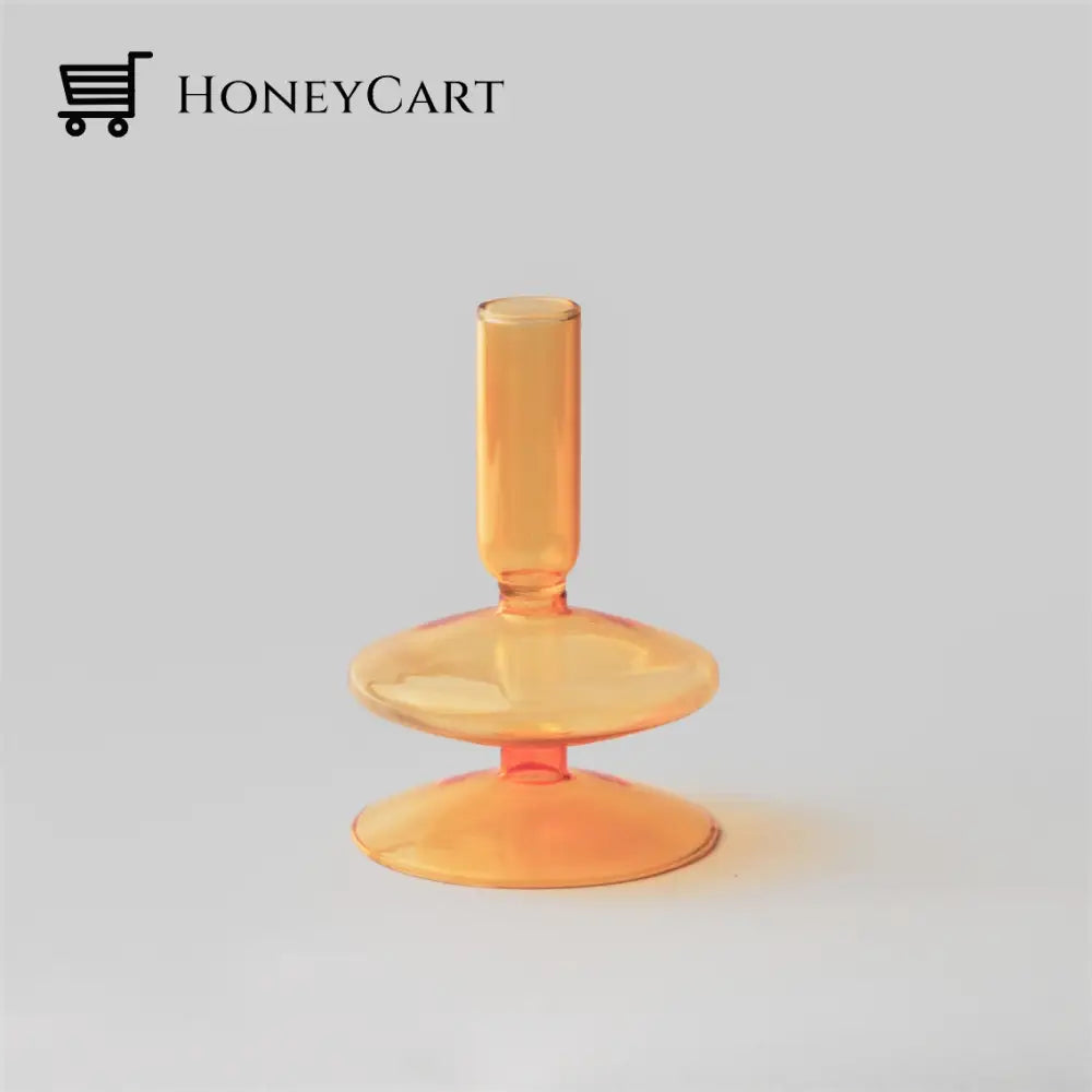 Spiral Geometric Candle Holders Orange 1-Tier