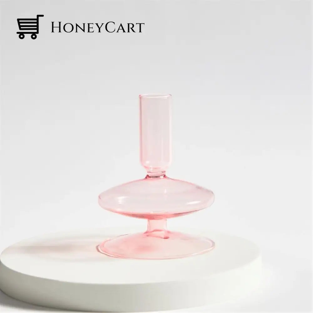 Spiral Geometric Candle Holders Pink 1-Tier