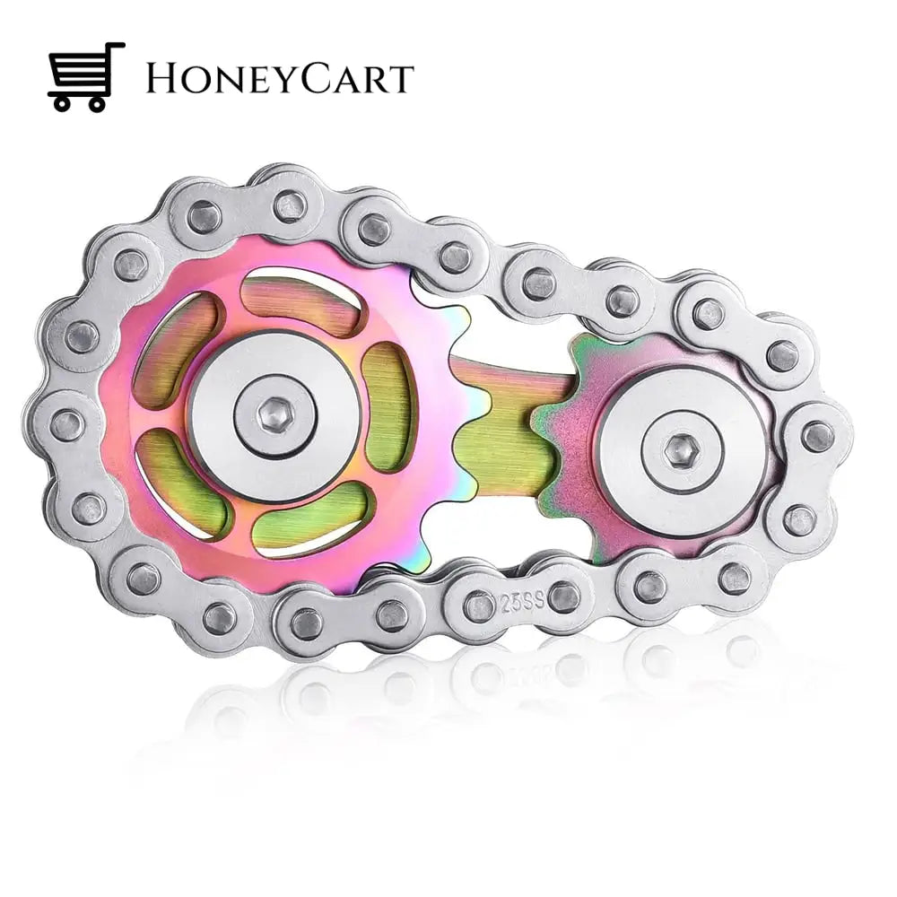 Sprockets Bicycle Chain Fidget Spinner Toys Rainbow Gradient