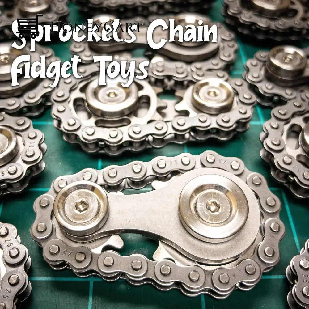 Sprockets Bicycle Chain Fidget Spinner Toys Space Silver