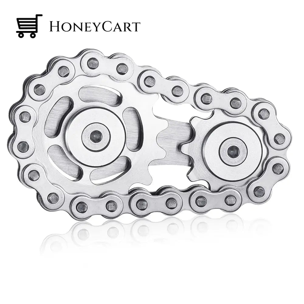 Sprockets Bicycle Chain Fidget Spinner Toys Titanium Gunmetal