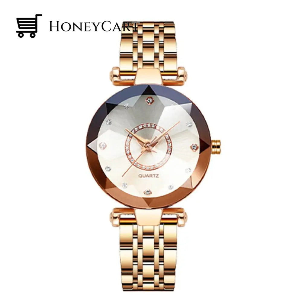 Starry Diamond Dial Ladies Waterproof Watch