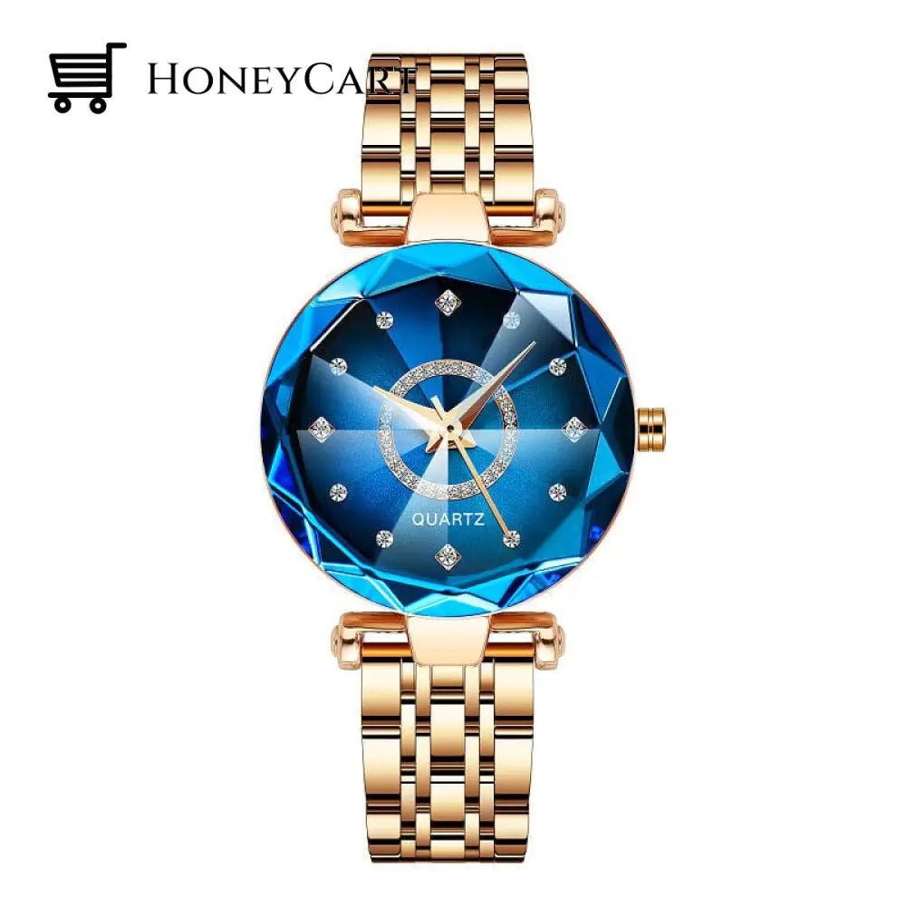 Starry Diamond Dial Ladies Waterproof Watch