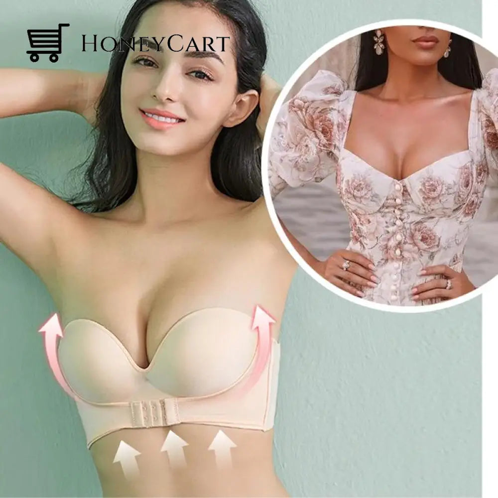 Strapless Front Buckle Lift Bra