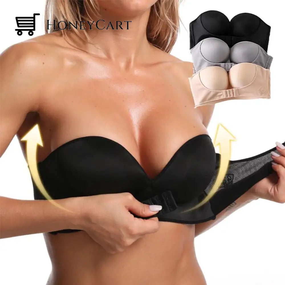 Strapless Front Buckle Lift Bra