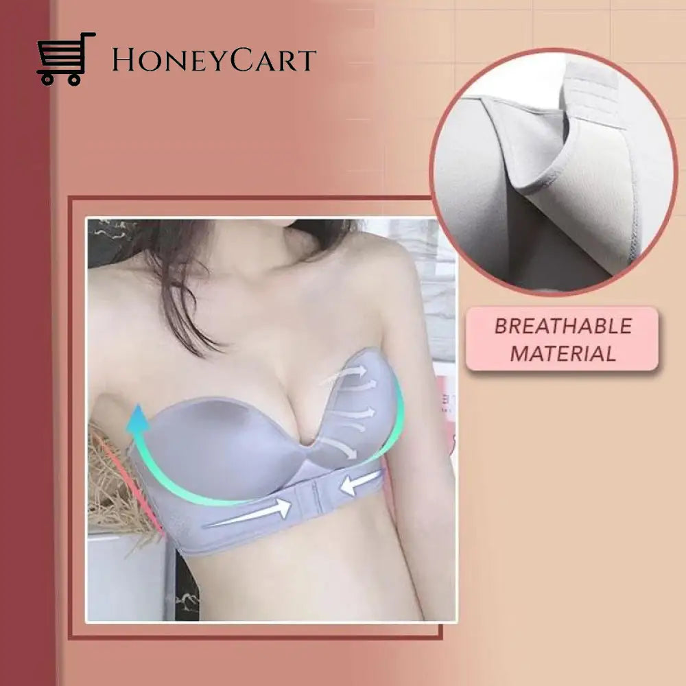 Strapless Front Buckle Lift Bra