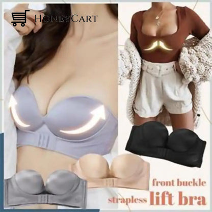 Strapless Front Buckle Lift Bra