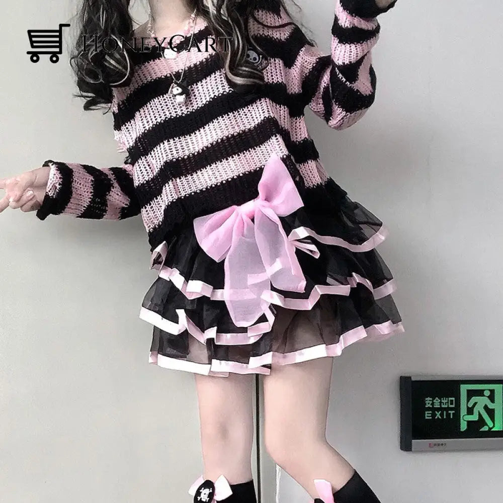 Striped Gothic Lolita Sweaters Clothing