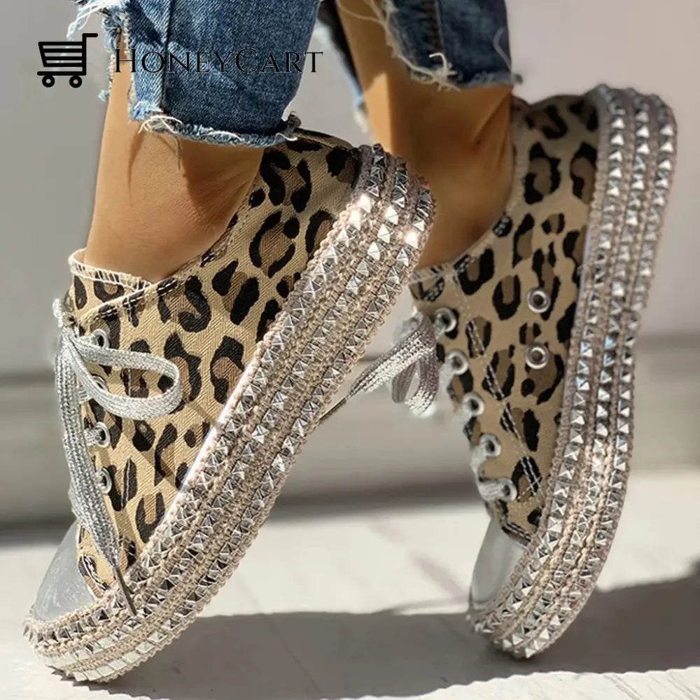 Stylish Studded Dynamic Design Sports Sneakers Shoes For Women