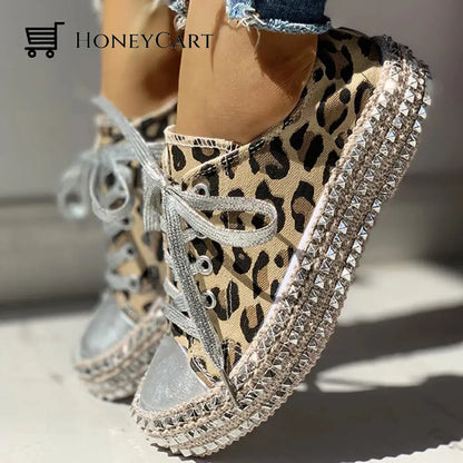 Stylish Studded Dynamic Design Sports Sneakers Shoes For Women