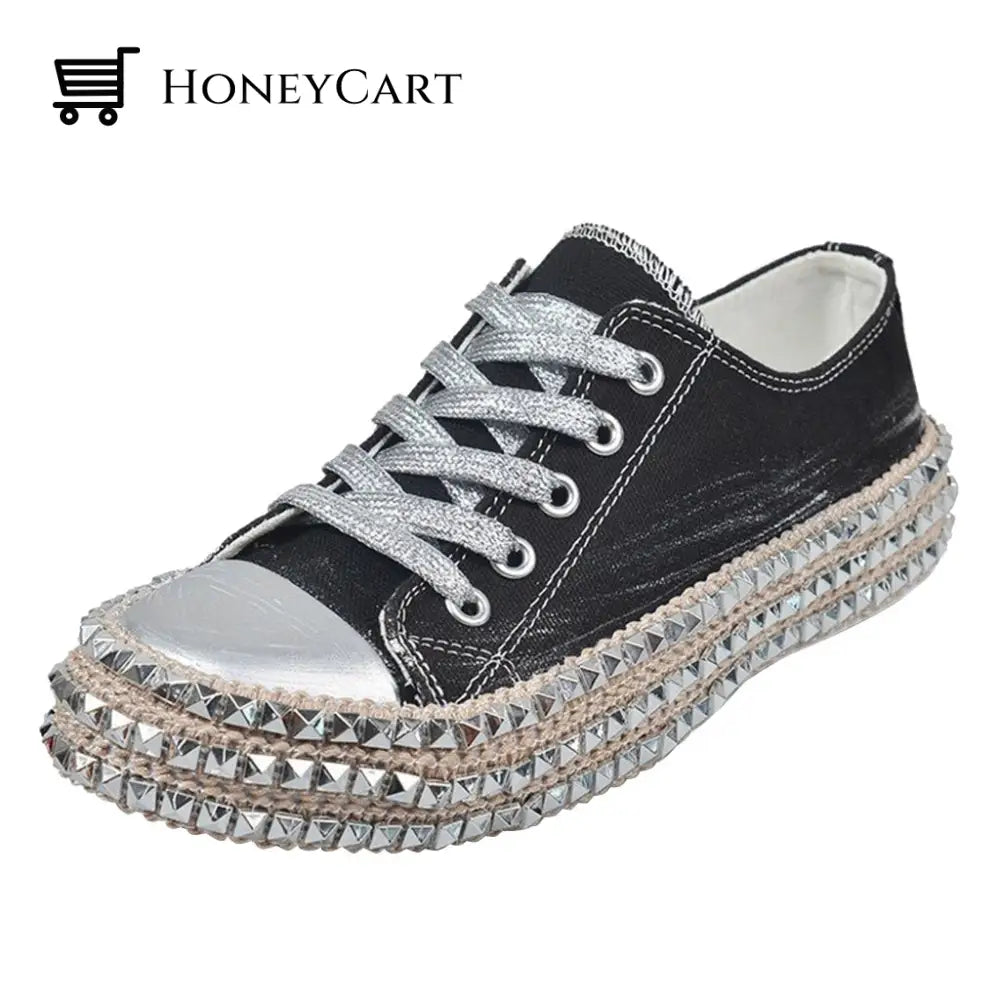 Stylish Studded Dynamic Design Sports Sneakers Shoes For Women