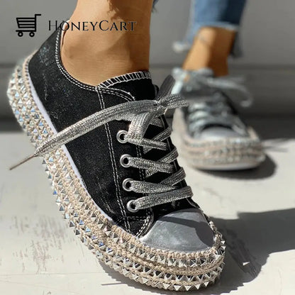 Stylish Studded Dynamic Design Sports Sneakers Shoes For Women