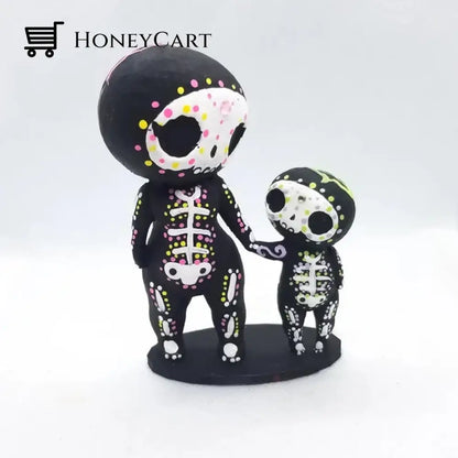 Sugar Skull Couple Figurine Mom And Child Tool