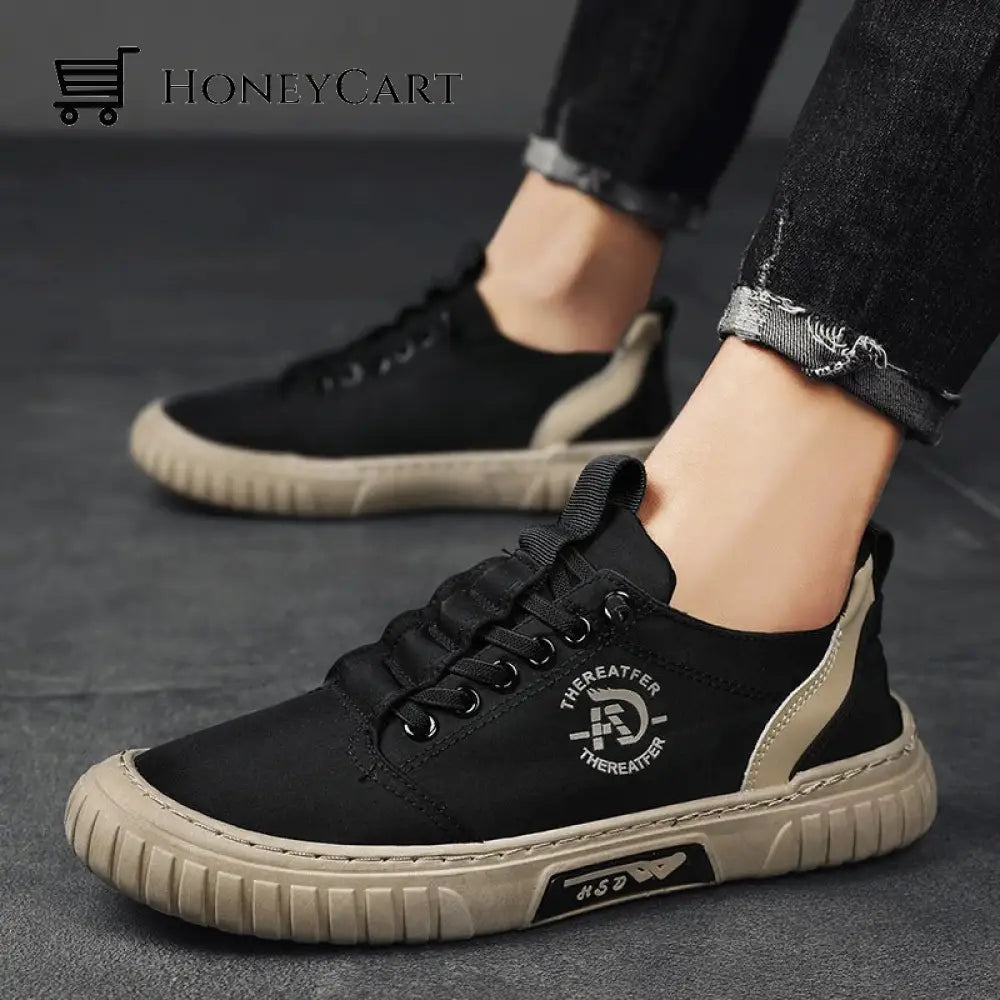 Summer Casual Breathable Mens Shoes Black / 6