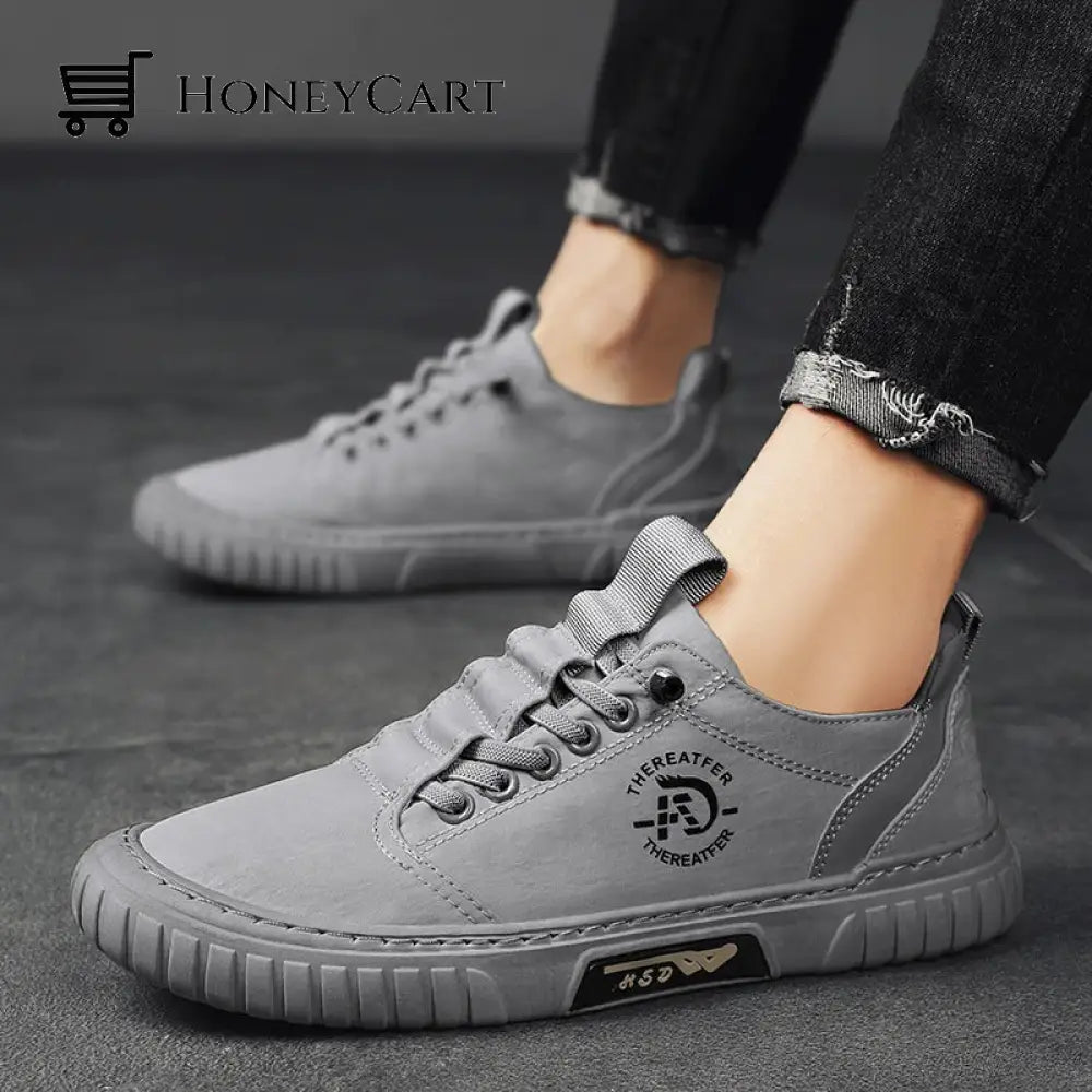 Summer Casual Breathable Mens Shoes Grey / 6