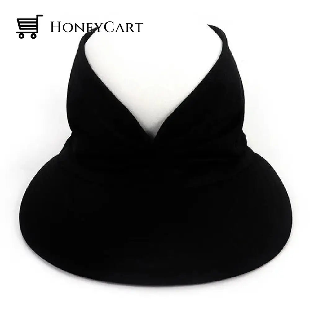 Summer Hot Sale 49% Off Womens Anti-Ultraviolet Elastic Top Hat Black Womens Sun Hat