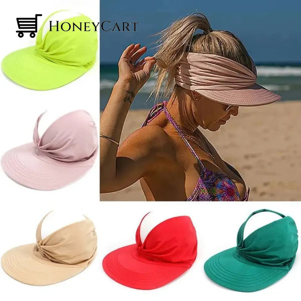 Summer Hot Sale 49% Off Womens Anti-Ultraviolet Elastic Top Hat Womens Sun Hat
