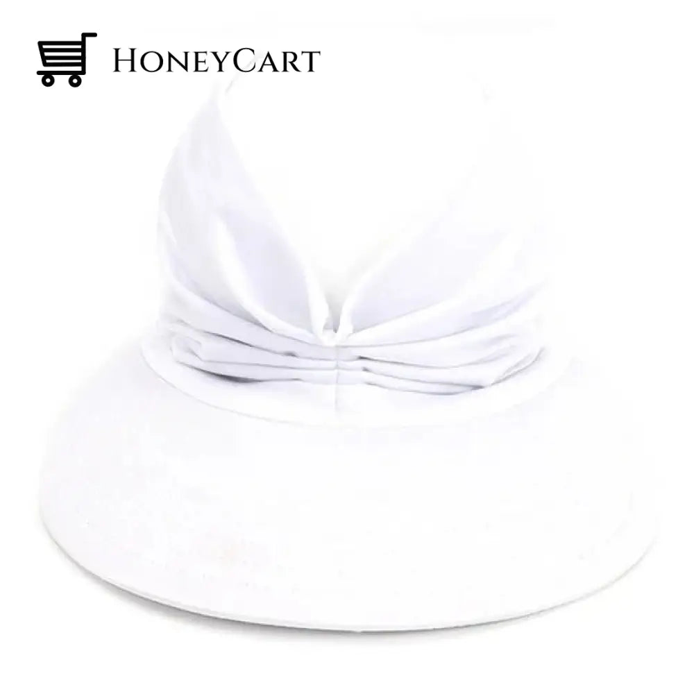 Summer Hot Sale 49% Off Womens Anti-Ultraviolet Elastic Top Hat White Womens Sun Hat