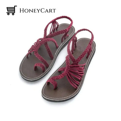 Summer Solid Woven Sandals