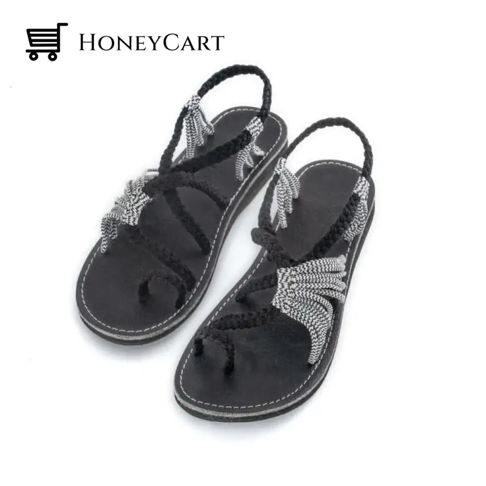 Summer Solid Woven Sandals