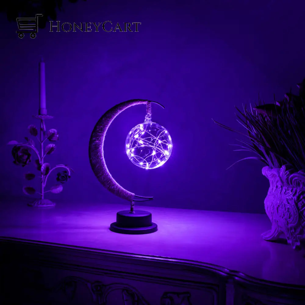 Sun And Moon Lamp Amethyst Purple