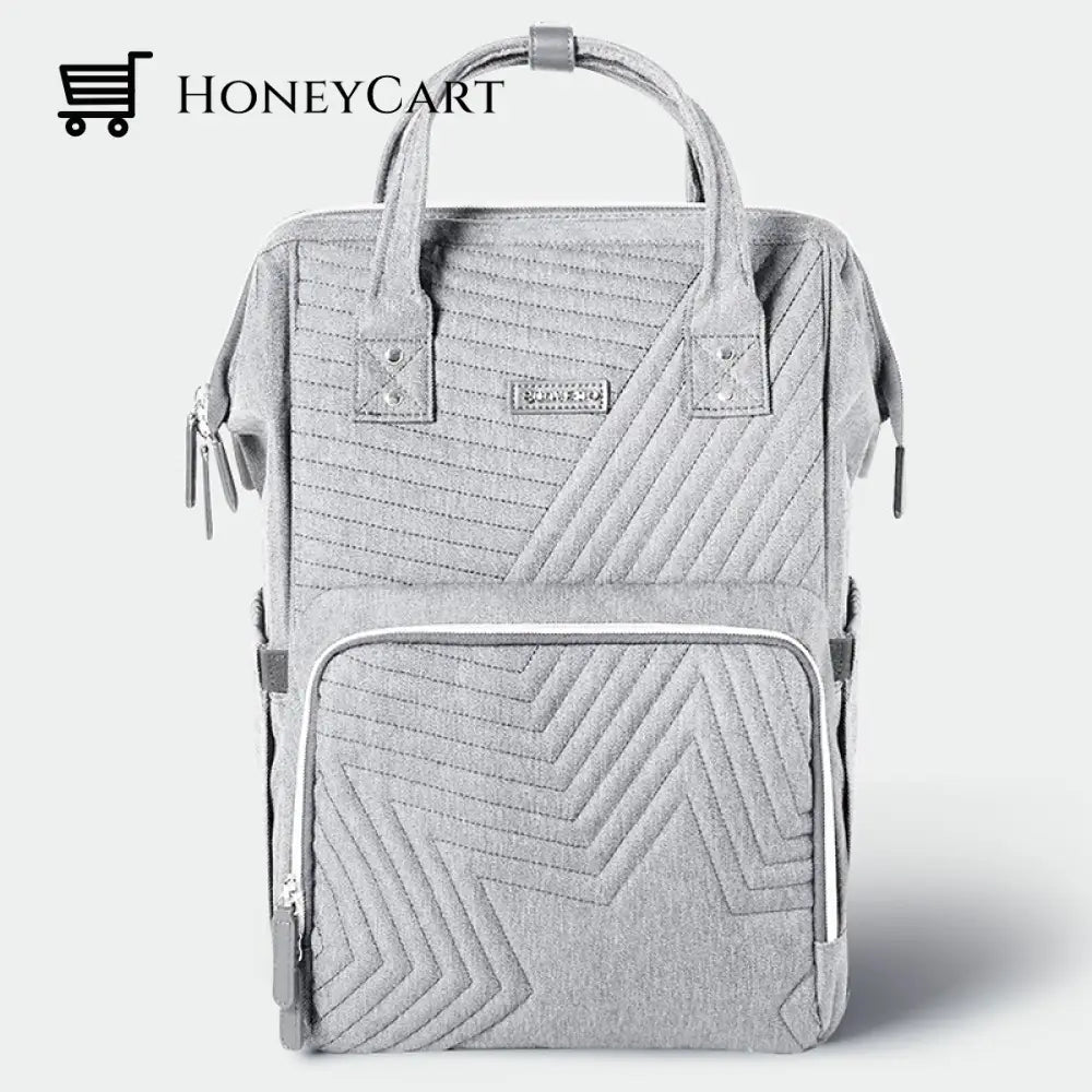 Sun Maternity Diaper Backpack Quilting Light Gray Backpacks