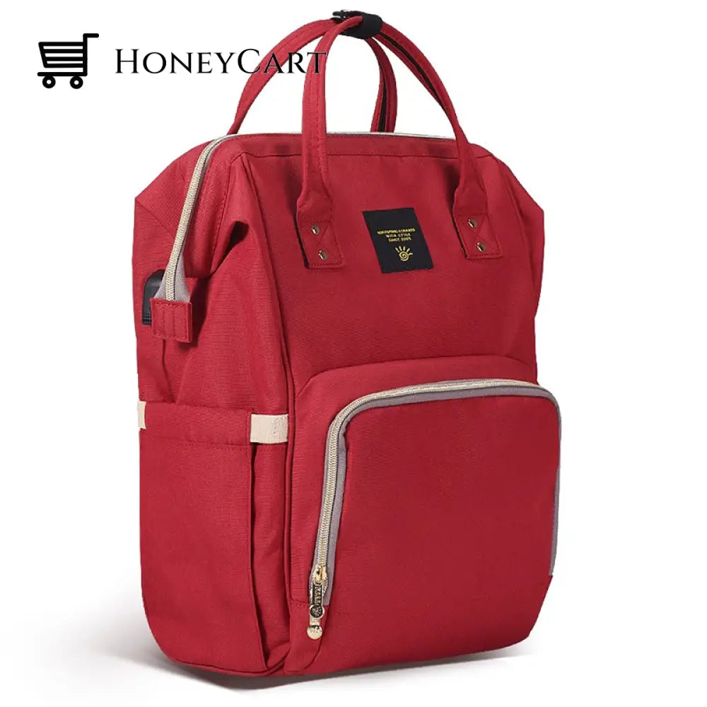 Sun Maternity Diaper Backpack Red Backpacks