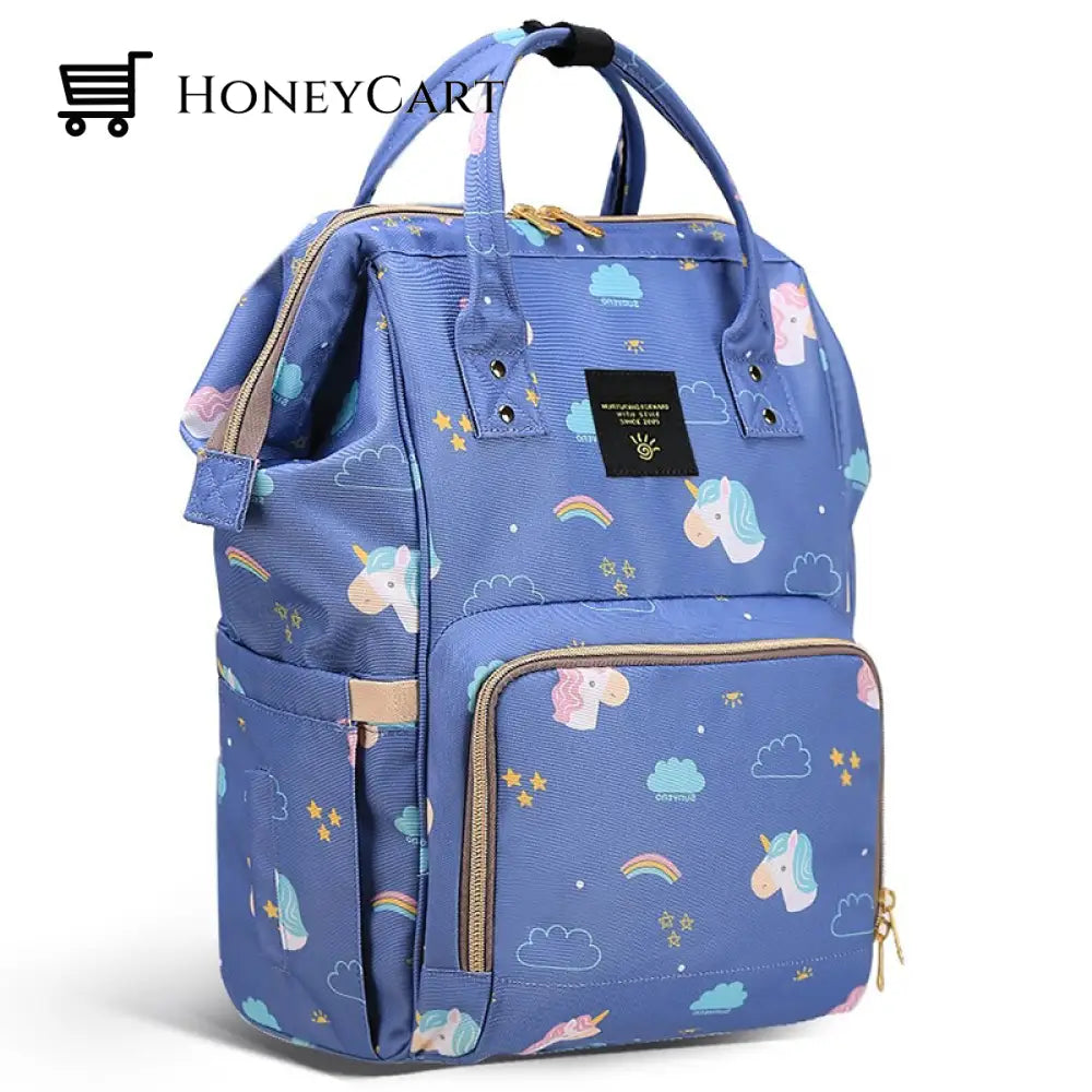 Sun Maternity Diaper Backpack Unicorn Blue Backpacks