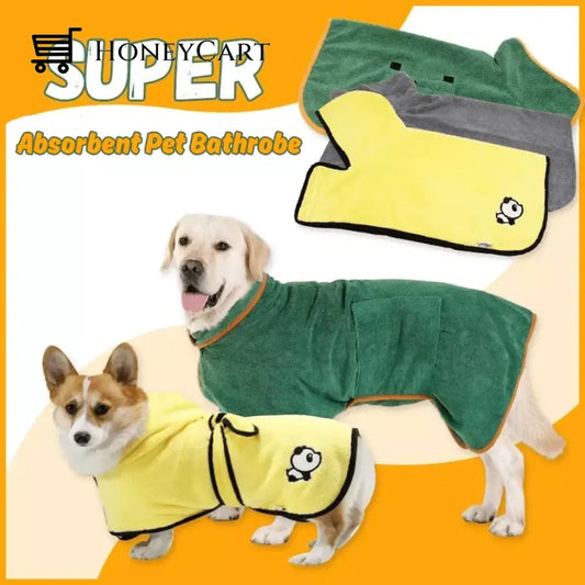 Super Absorbent Pet Bathrobe Green / Xs/8.8-16.5Lb Tool