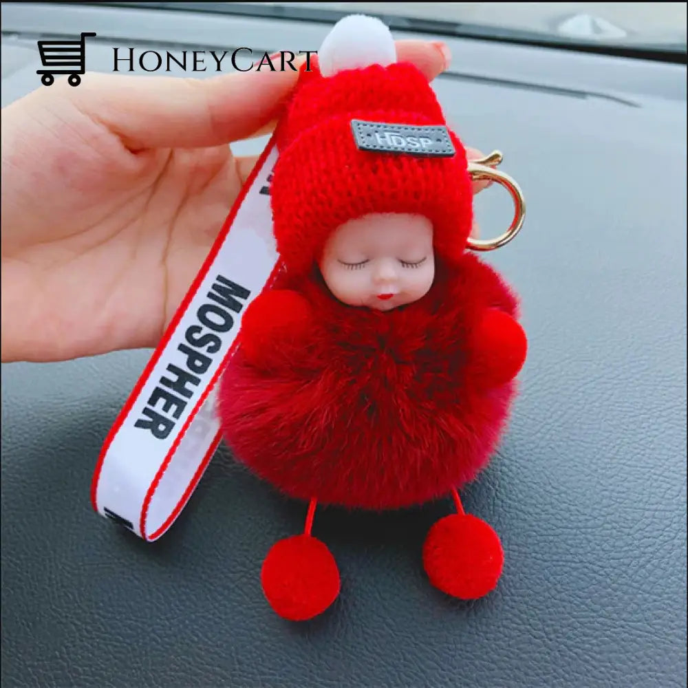 Super Cute Furry Doll Keychain Red / Style1 Tool