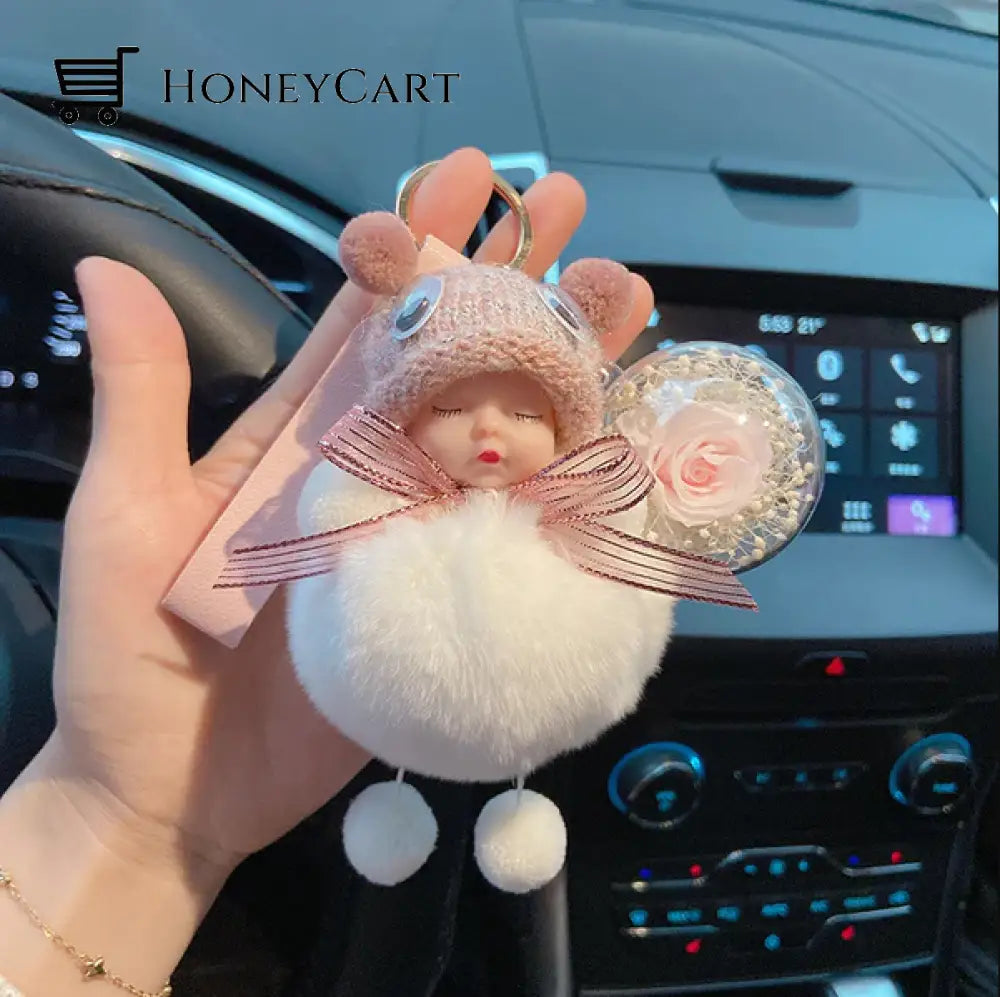 Super Cute Furry Doll Keychain White / Style3 Tool