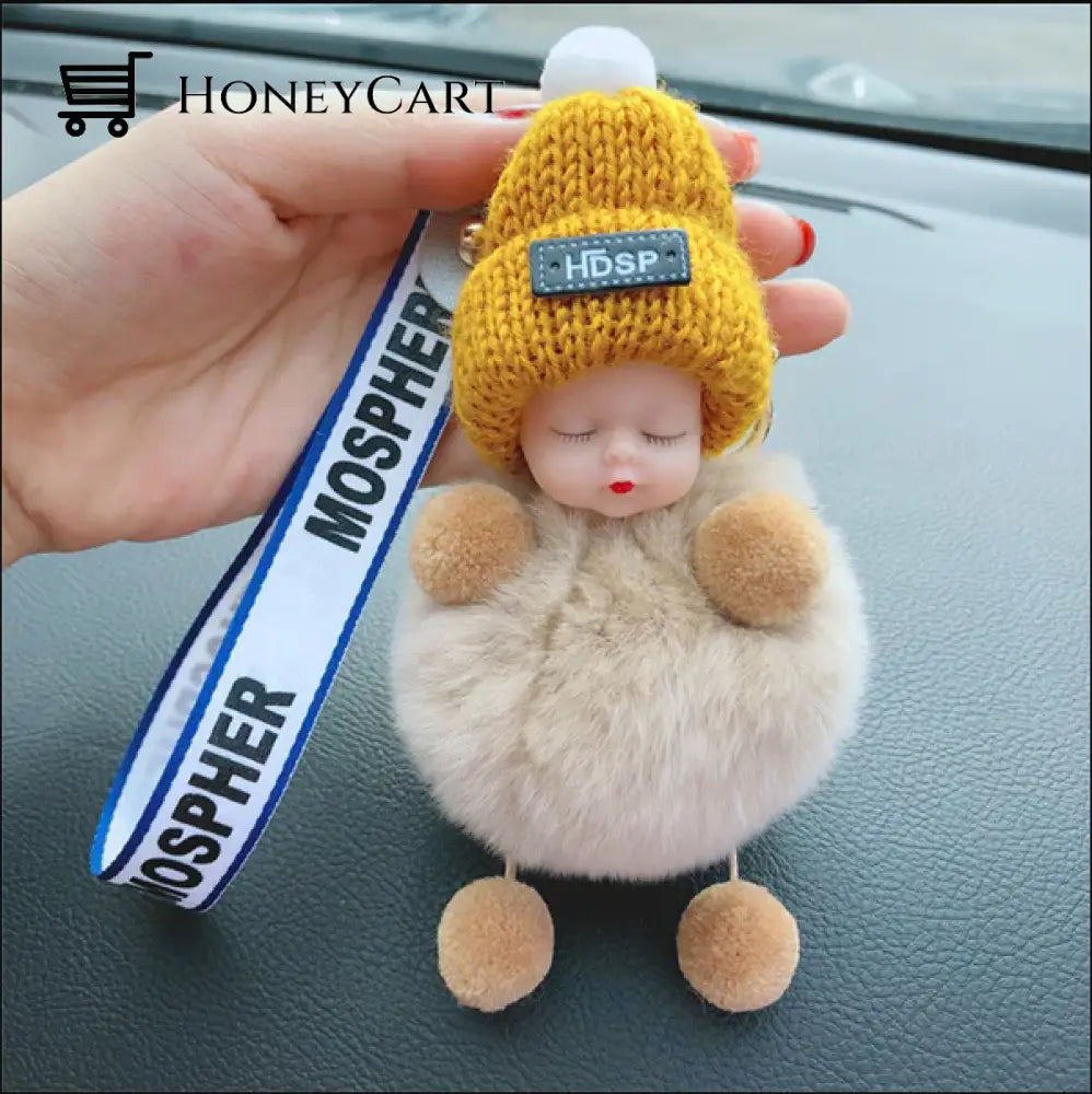 Super Cute Furry Doll Keychain Yellow / Style1 Tool